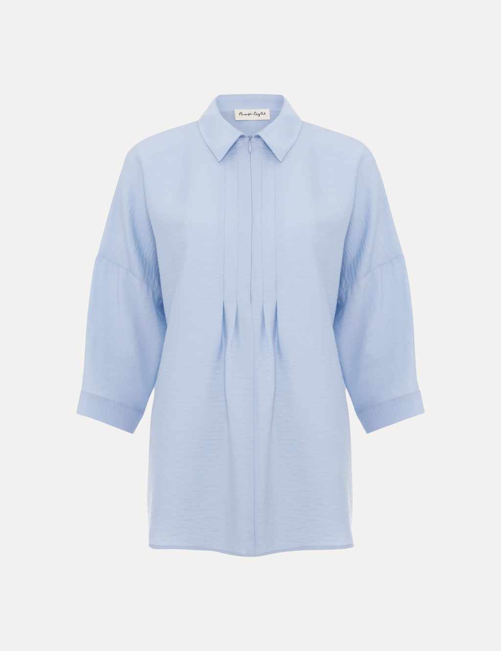 Collared Zip Pleat Detail Shirt
