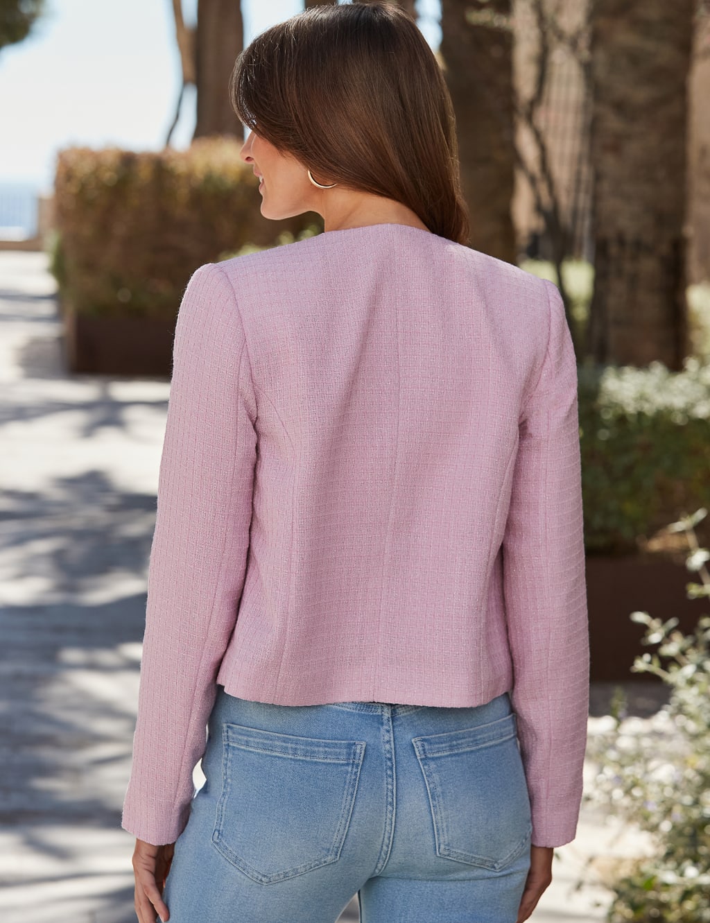 Boucle Collarless Short Jacket 4 of 6
