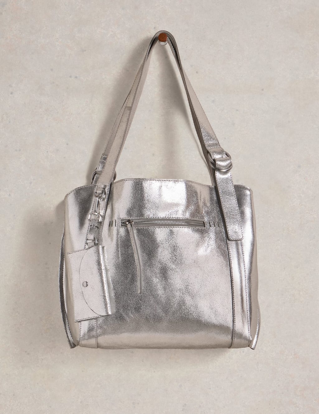 Metallic Leather Tote Bag 2 of 5