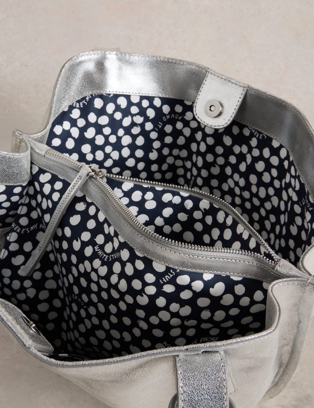 Metallic Leather Tote Bag 4 of 5