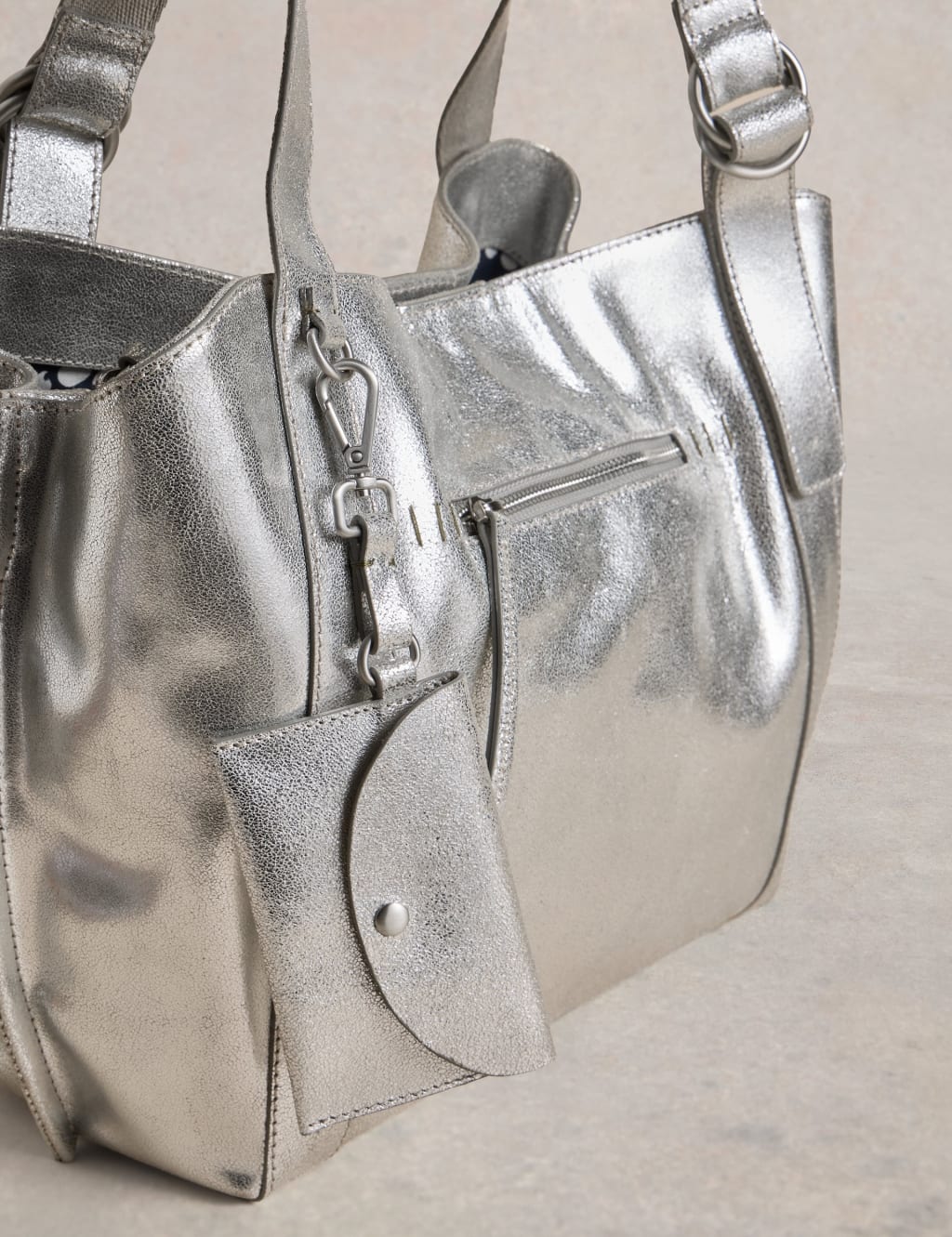 Metallic Leather Tote Bag 5 of 5