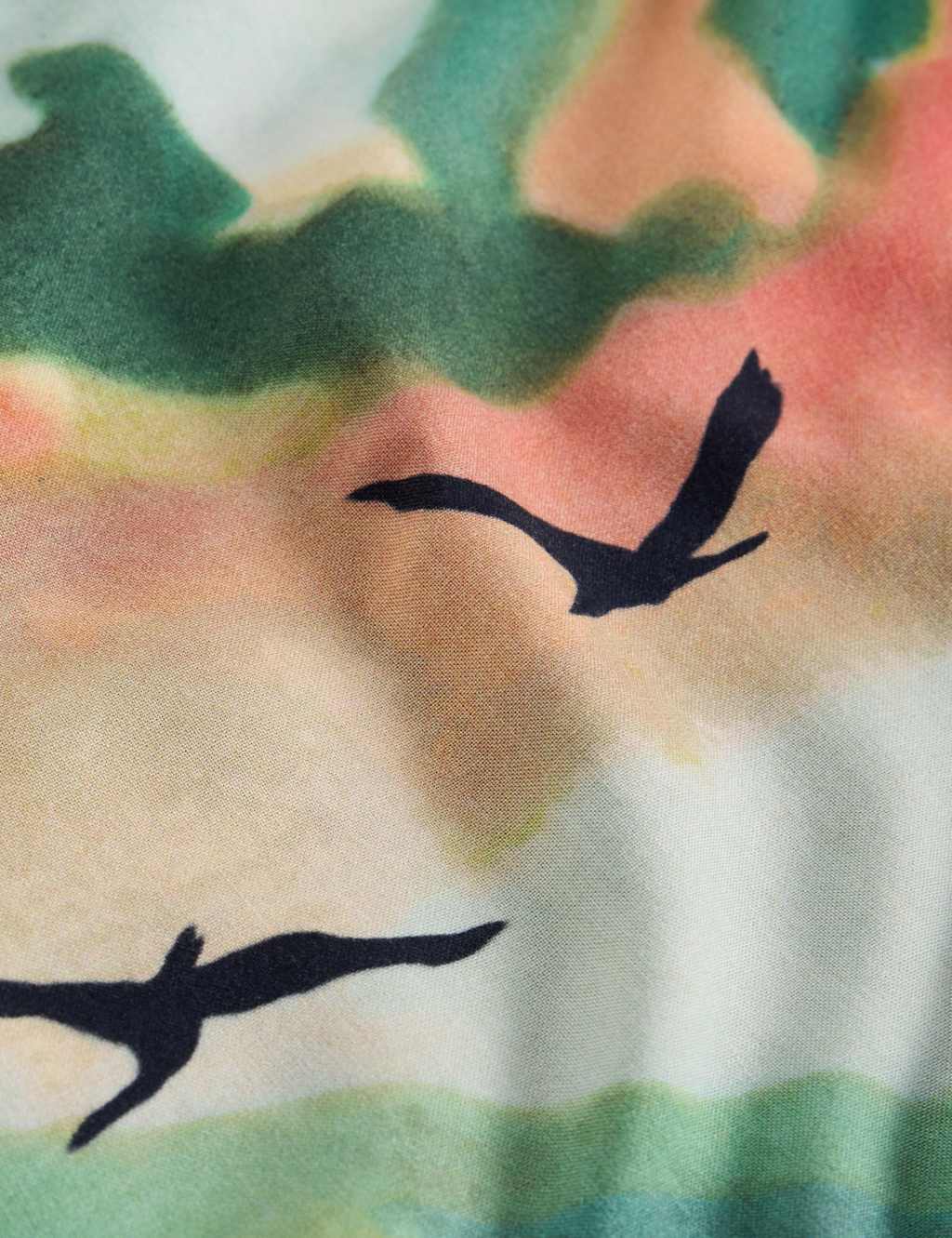 Cotton Modal Blend Bird Print T-Shirt 6 of 6
