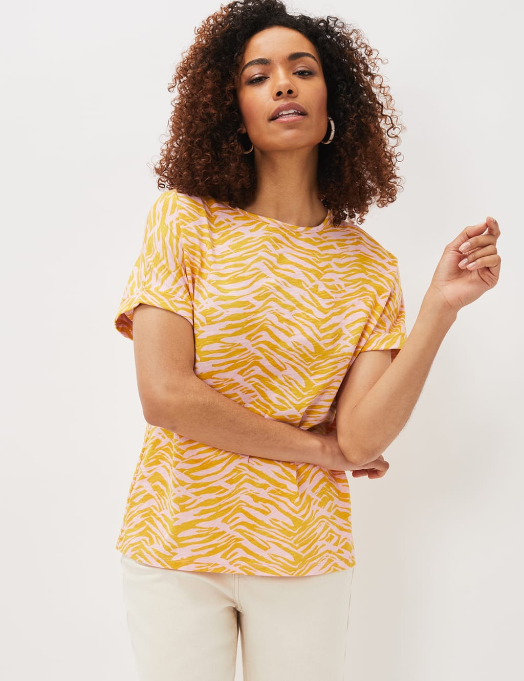 Jersey Zebra Print Short Sleeve Top 1 of 5