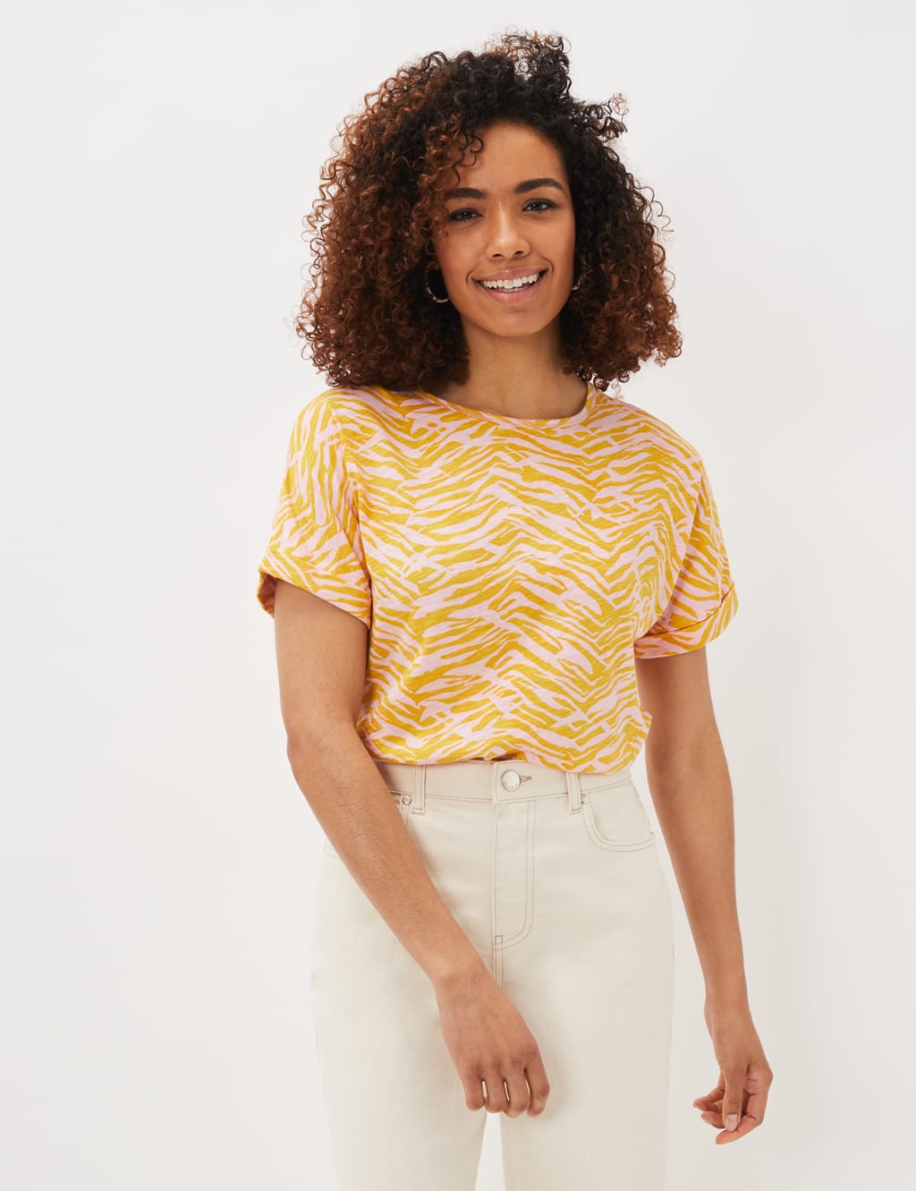 Jersey Zebra Print Short Sleeve Top 4 of 5