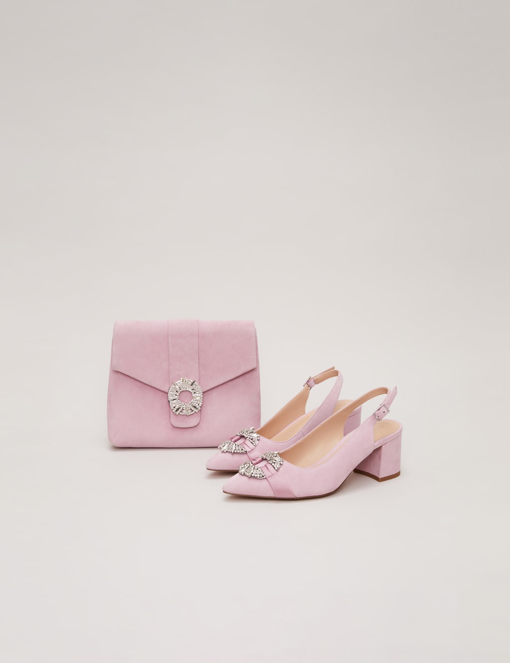 Suede Embellished Block Heel Court Shoes 9 of 9