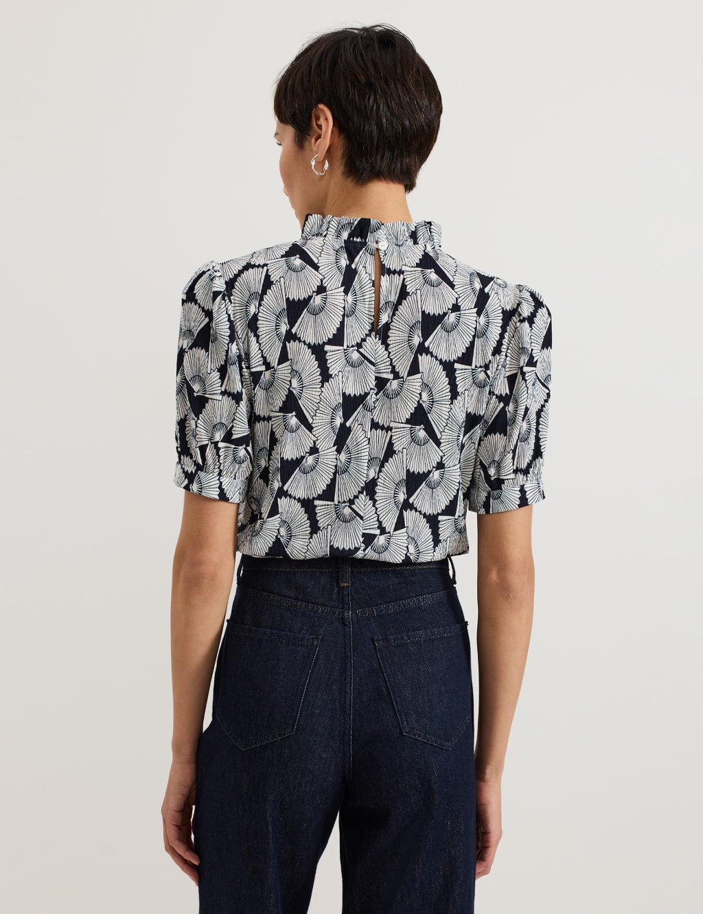 Printed Funnel Neck Top 4 of 8