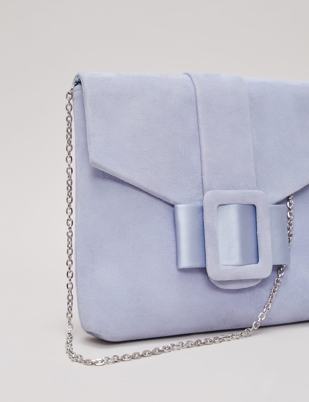 Suede Buckle Detail Clutch Bag 5 of 7