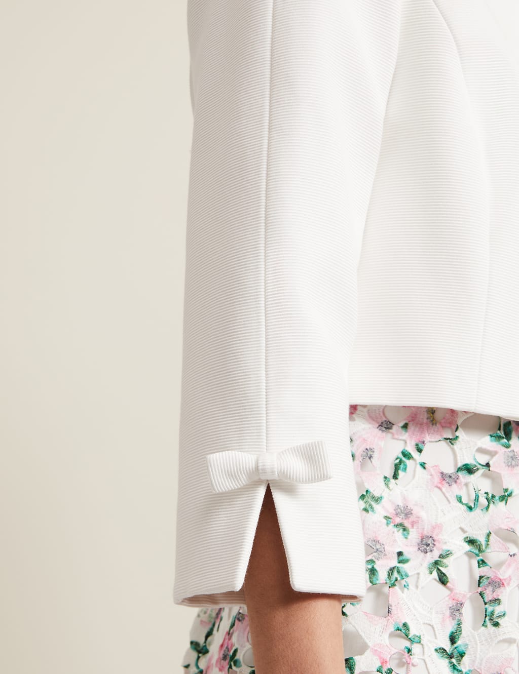 Cotton Rich Collarless Bow Short Jacket 6 of 6