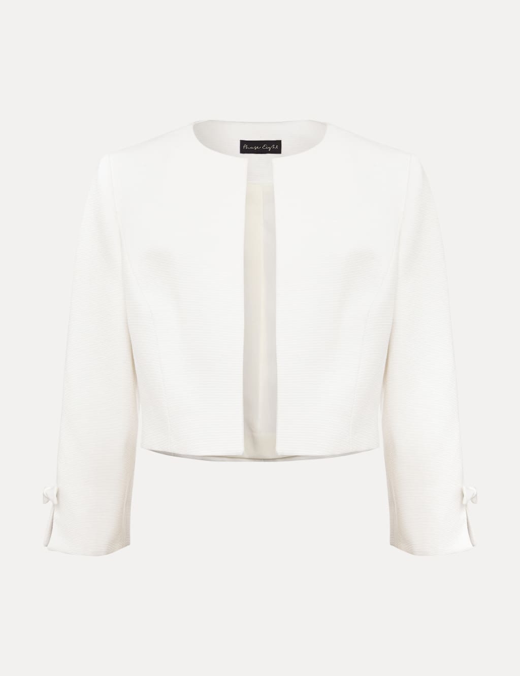 Cotton Rich Collarless Bow Short Jacket 2 of 6
