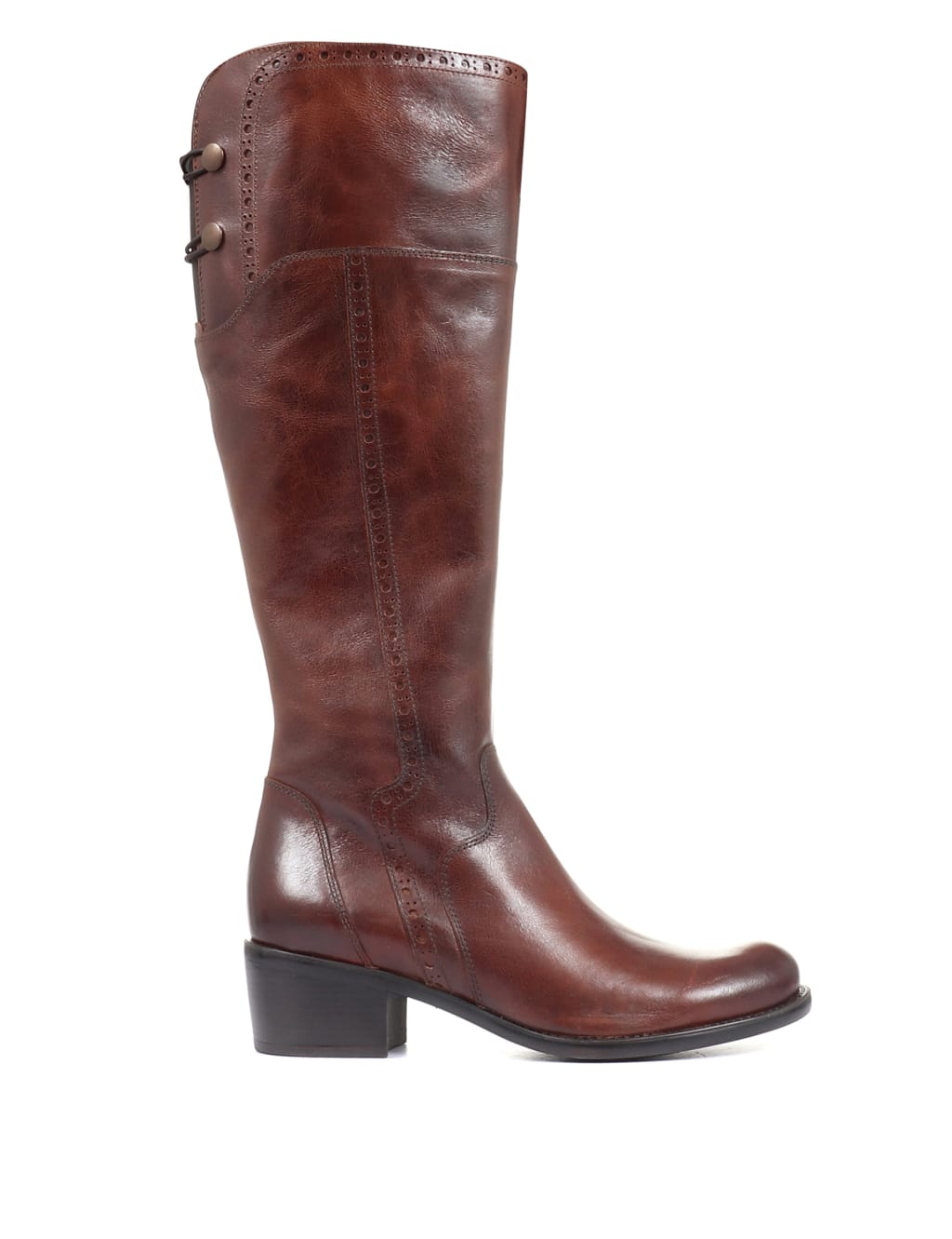 Leather Block Heel Knee High Boots 4 of 7