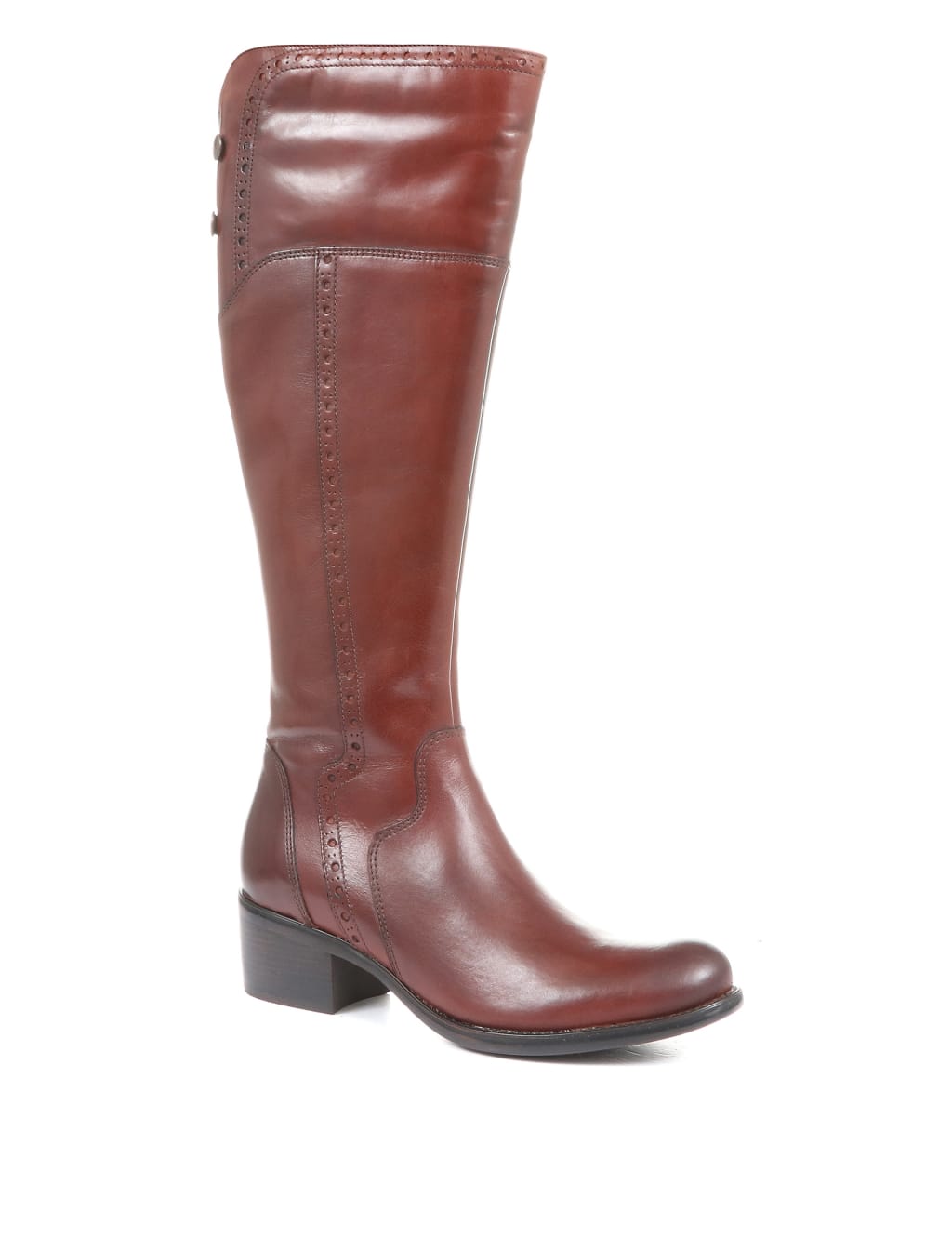 Leather Block Heel Knee High Boots 2 of 7