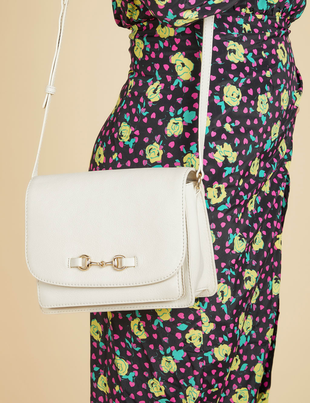 Leather Buckle Trim Cross Body Bag 1 of 4