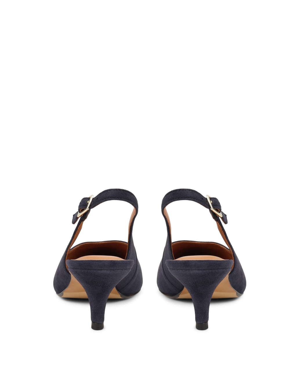 Leather Kitten Heel Pointed Slingback Shoes 4 of 6