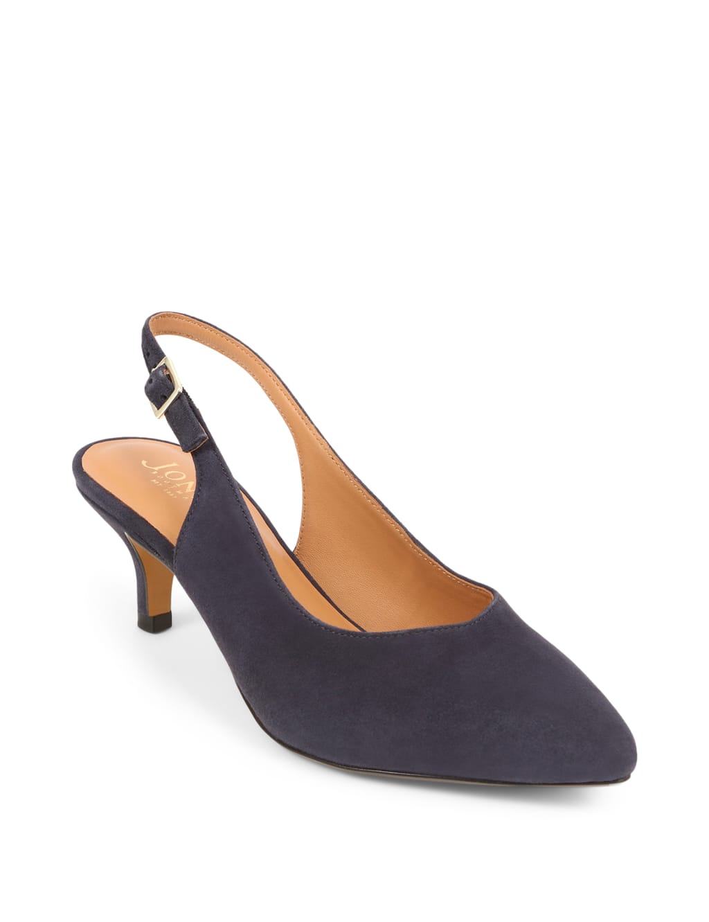 Leather Kitten Heel Pointed Slingback Shoes 6 of 6