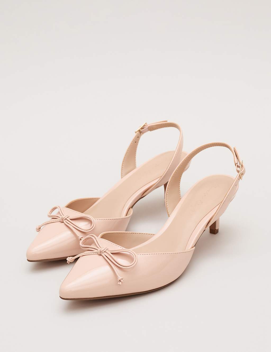 Patent Leather Bow Kitten Heel Sandals 6 of 8