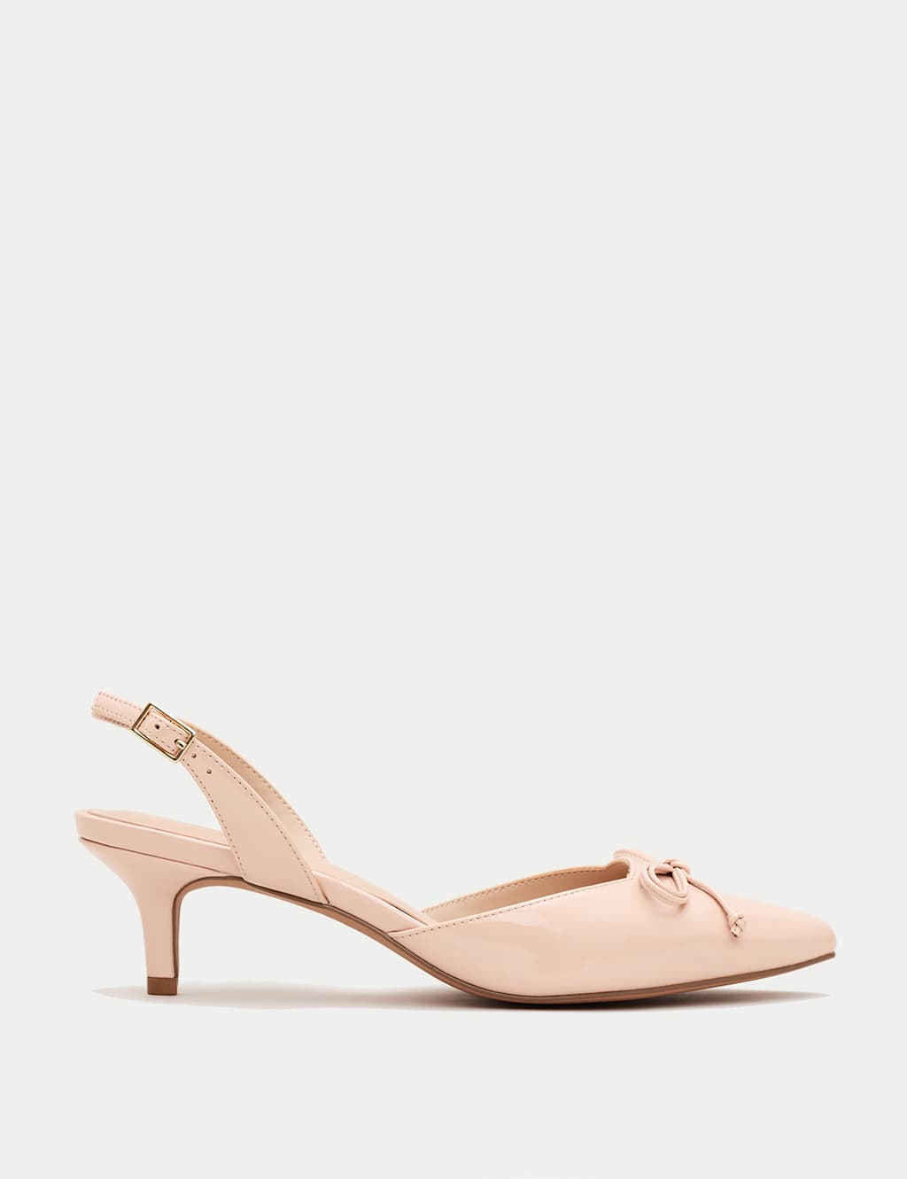 Patent Leather Bow Kitten Heel Sandals 2 of 8