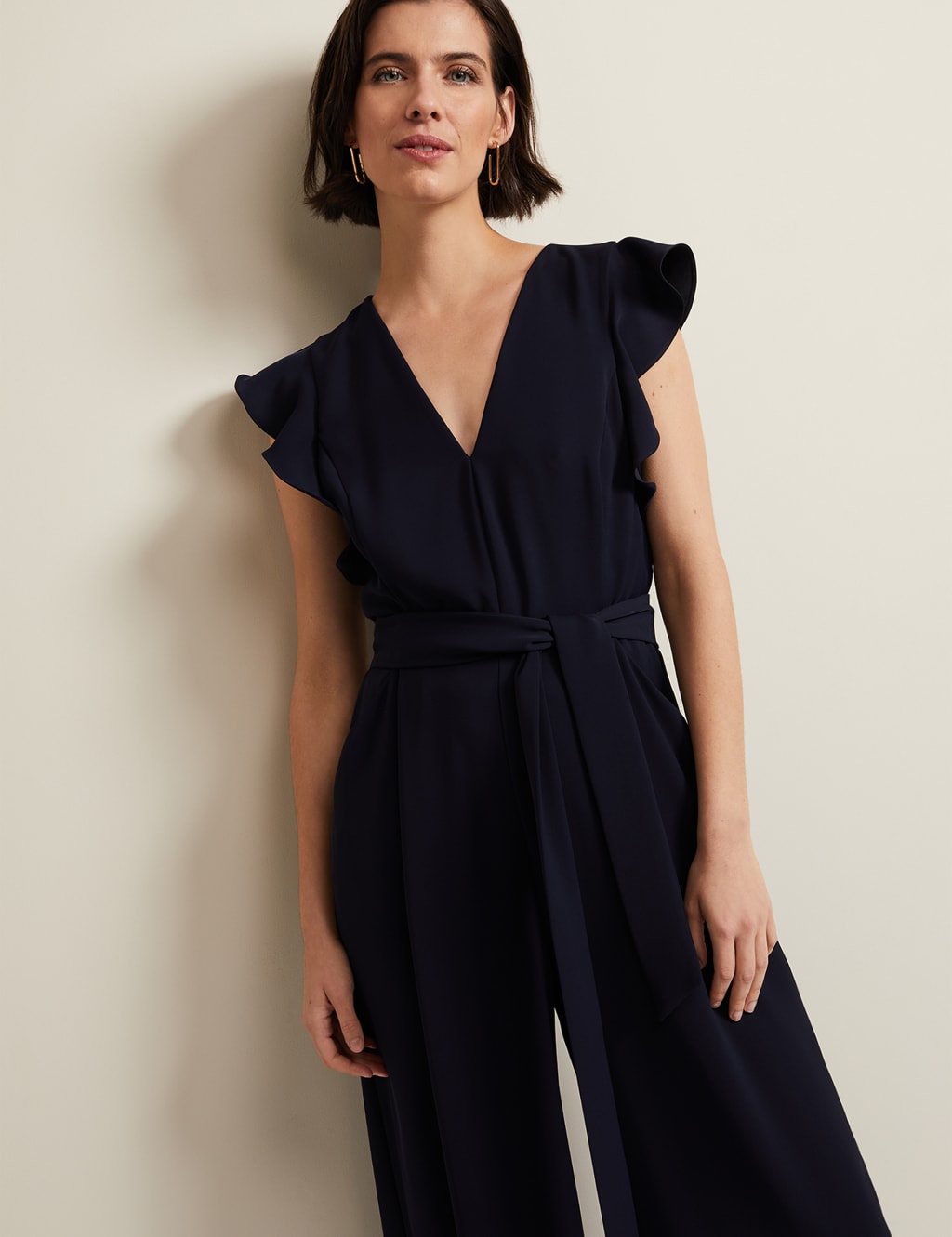Belted Sleeveless Wide Leg Jumpsuit 4 of 6
