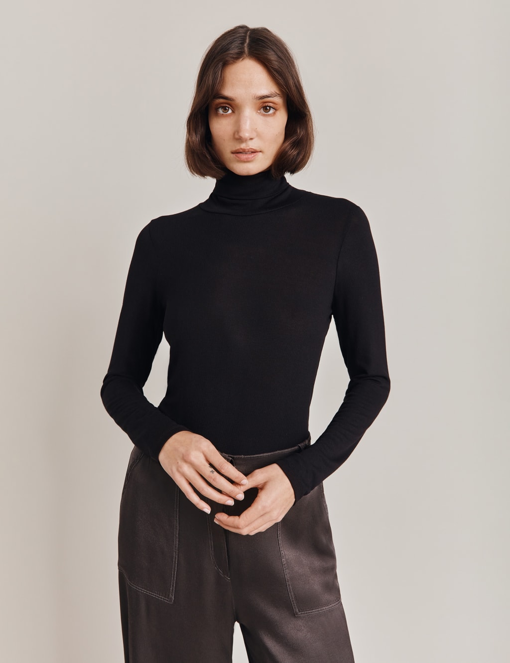 Marks and spencer roll neck top deals
