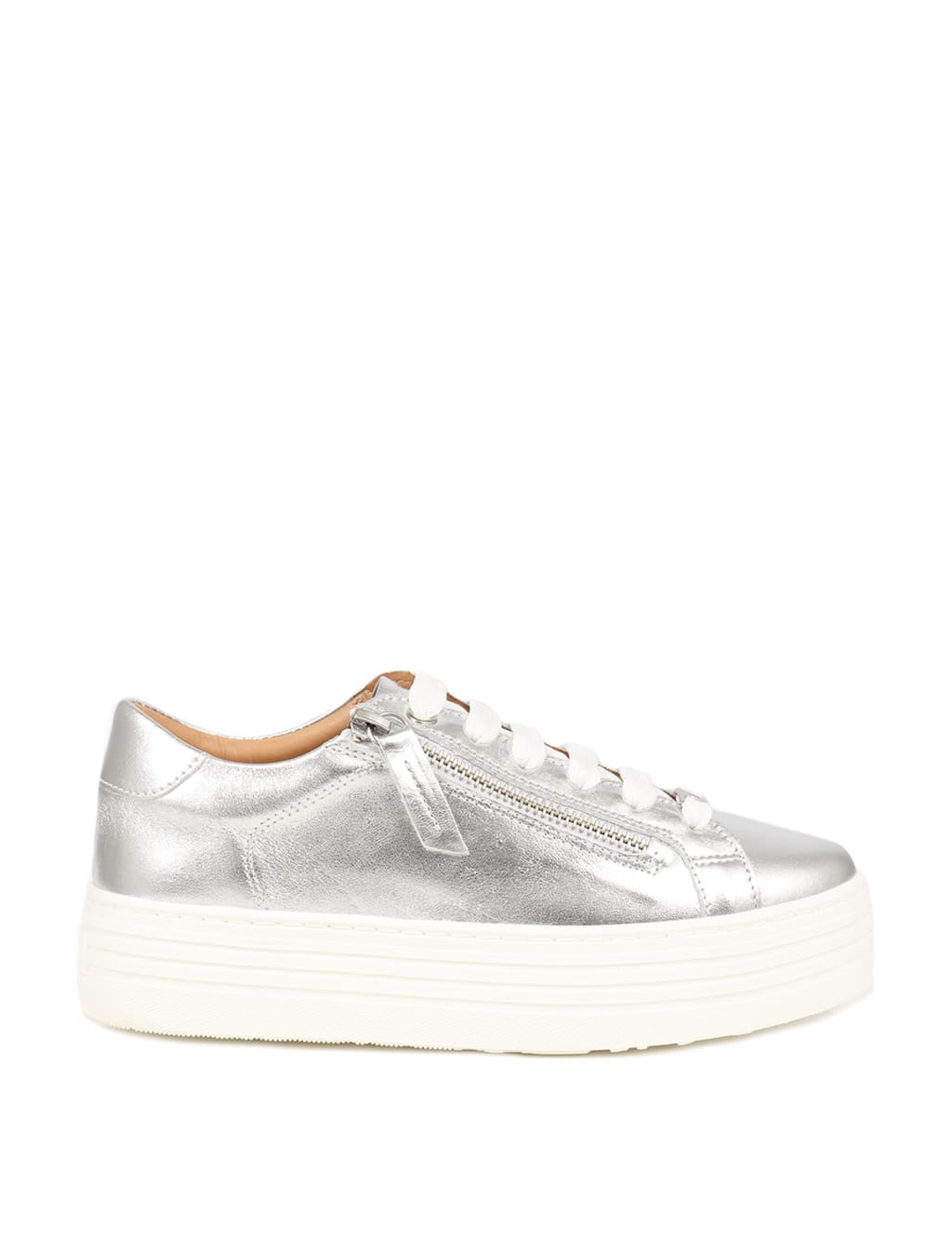 Leather Lace Up Flatform Trainers Jones Bootmaker M S