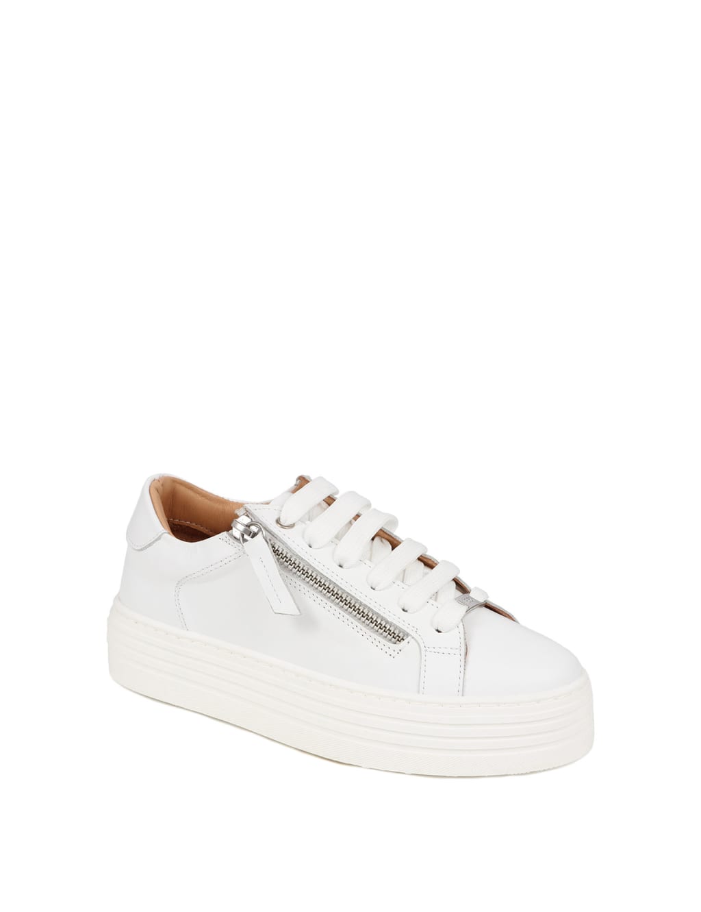 Leather Lace Up Flatform Trainers 5 of 8