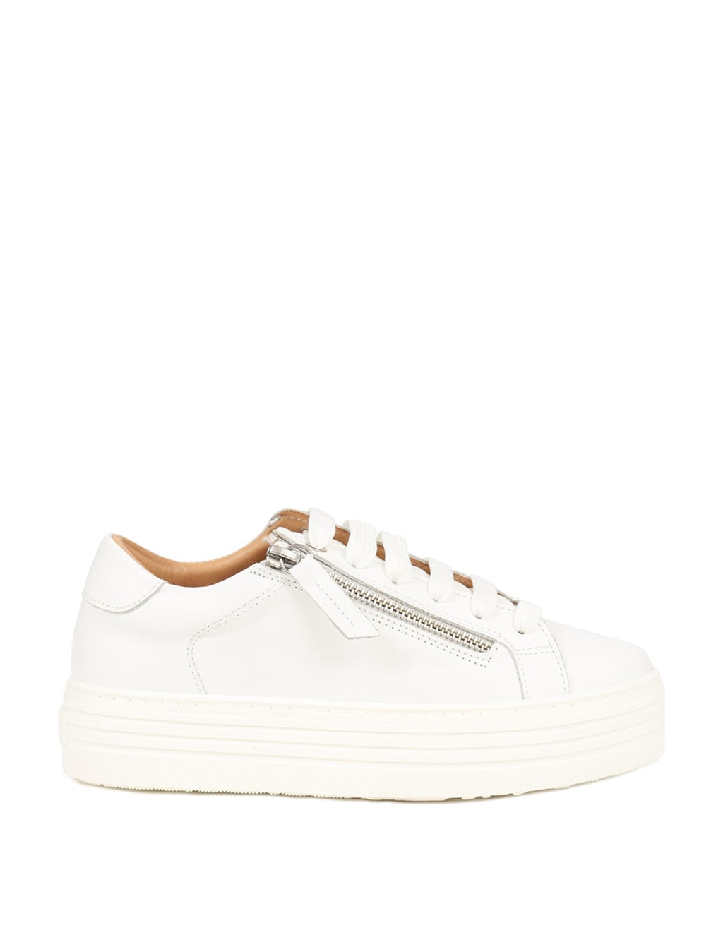 Leather Lace Up Flatform Trainers 2 of 8