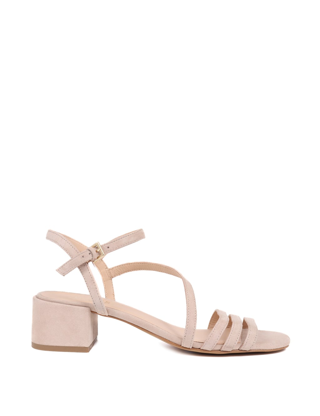 Suede Ankle Strap Block Heel Sandals 2 of 7