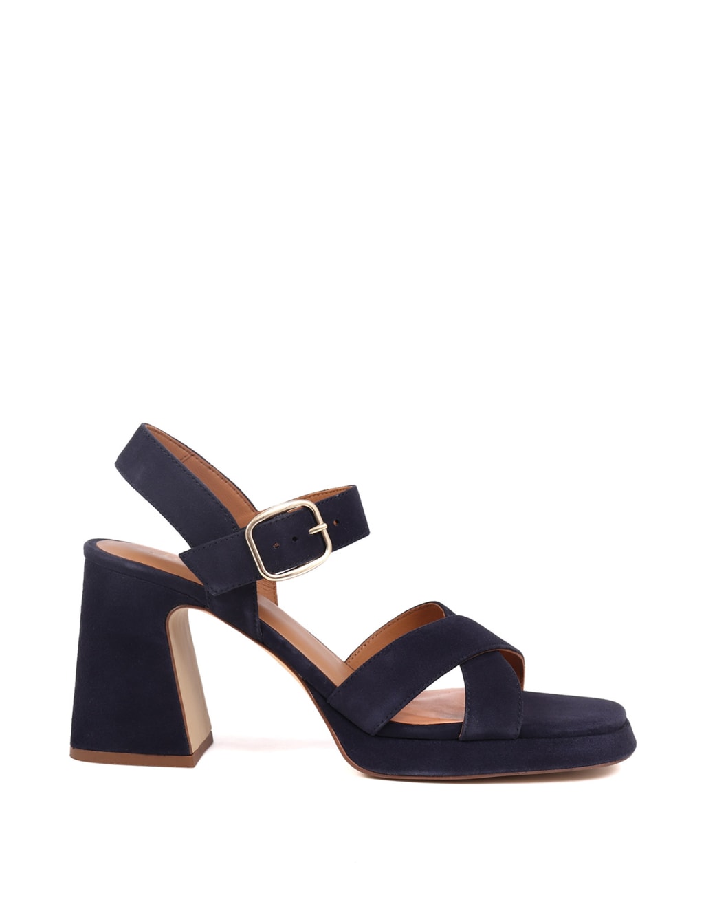 Suede Ankle Strap Block Heel Platform Sandals 2 of 7