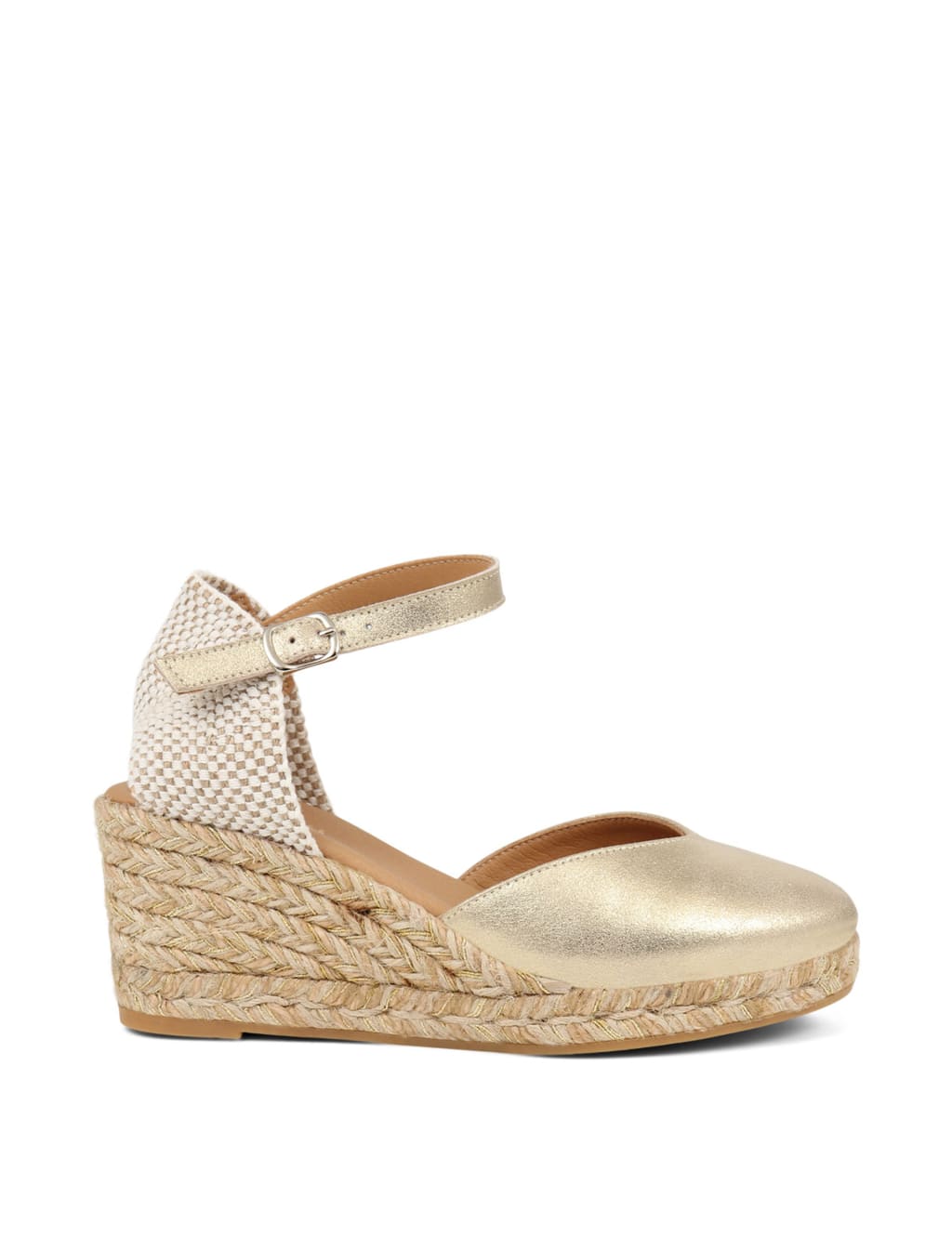 Leather Ankle Strap Wedge Espadrilles 2 of 7