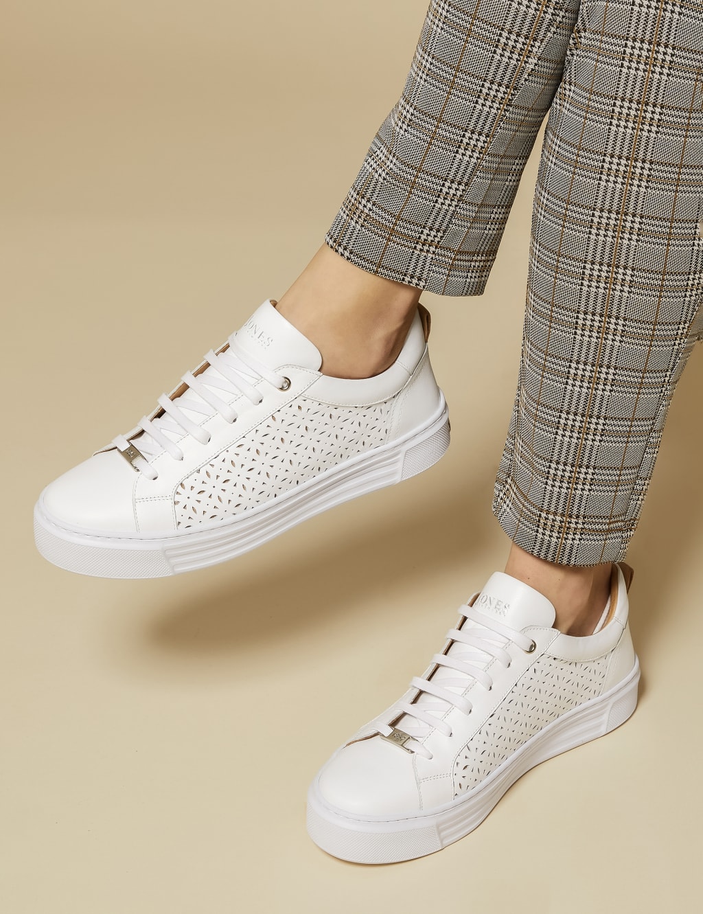 Leather flatform trainers shop