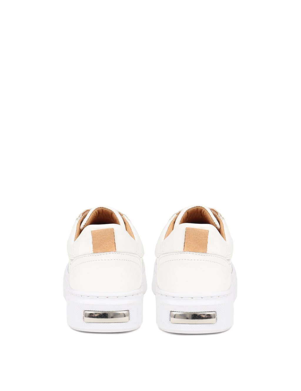 Leather Lace Up Perforated Flatform Trainers 6 of 7