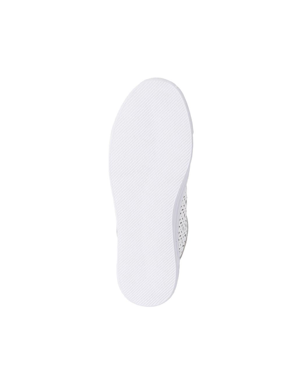 Leather Lace Up Perforated Flatform Trainers 7 of 7