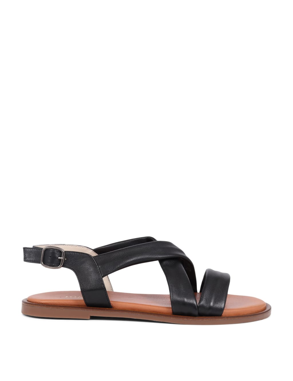 Leather Ankle Strap Flat Sandals 2 of 8