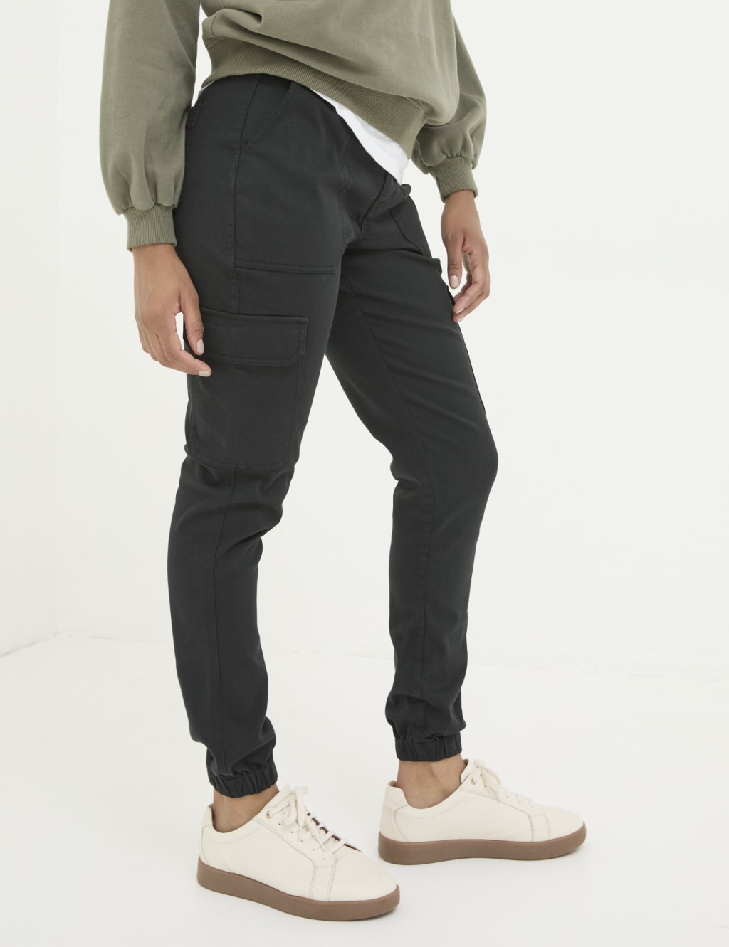 Womens cotton cargo trousers cheap