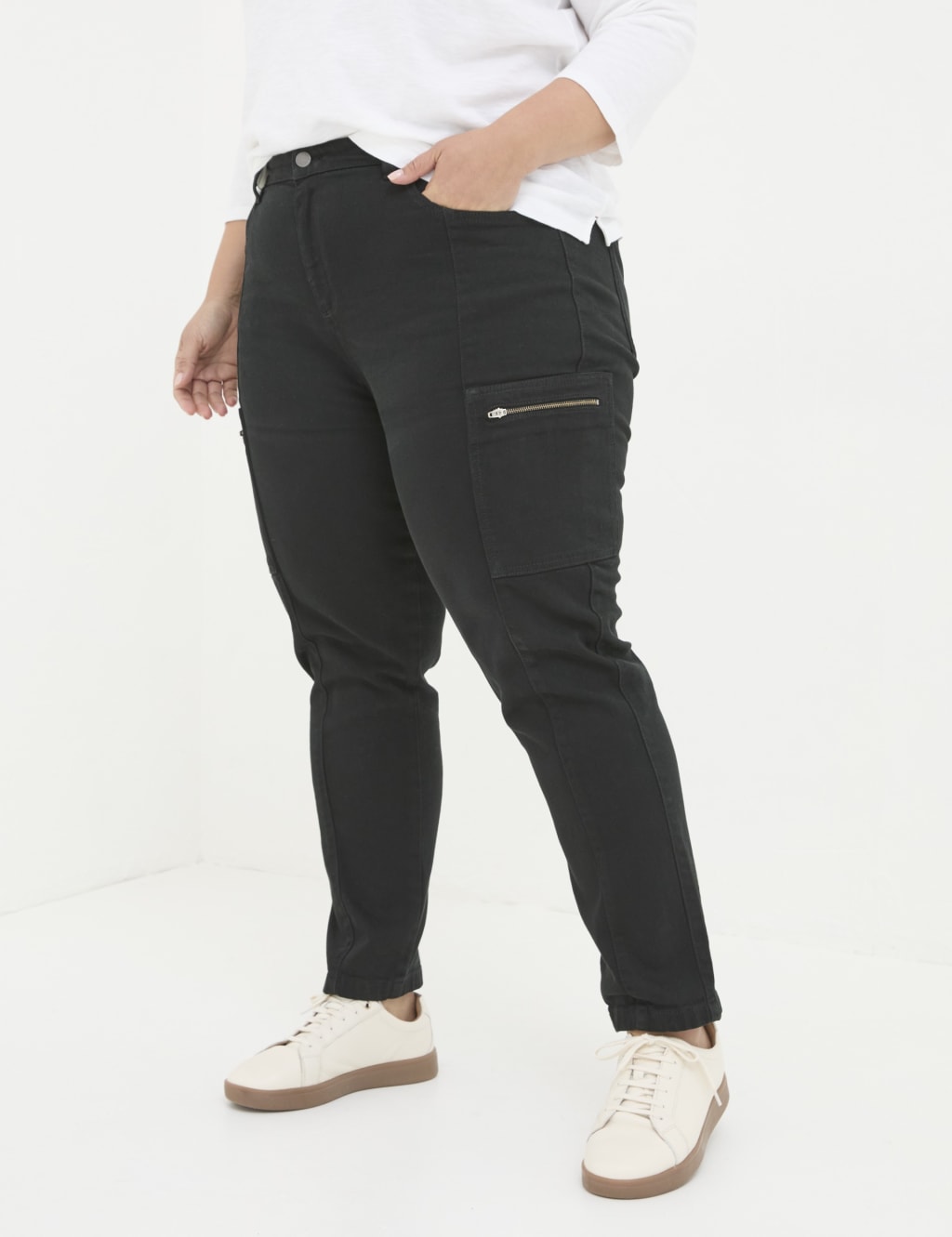 Pure Cotton Mid Rise Skinny Cargo Jeans 5 of 5