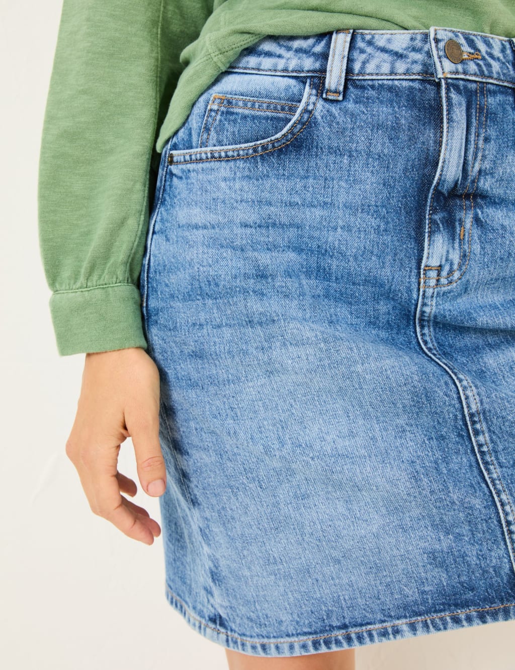 Denim Mini A-Line Skirt 4 of 5