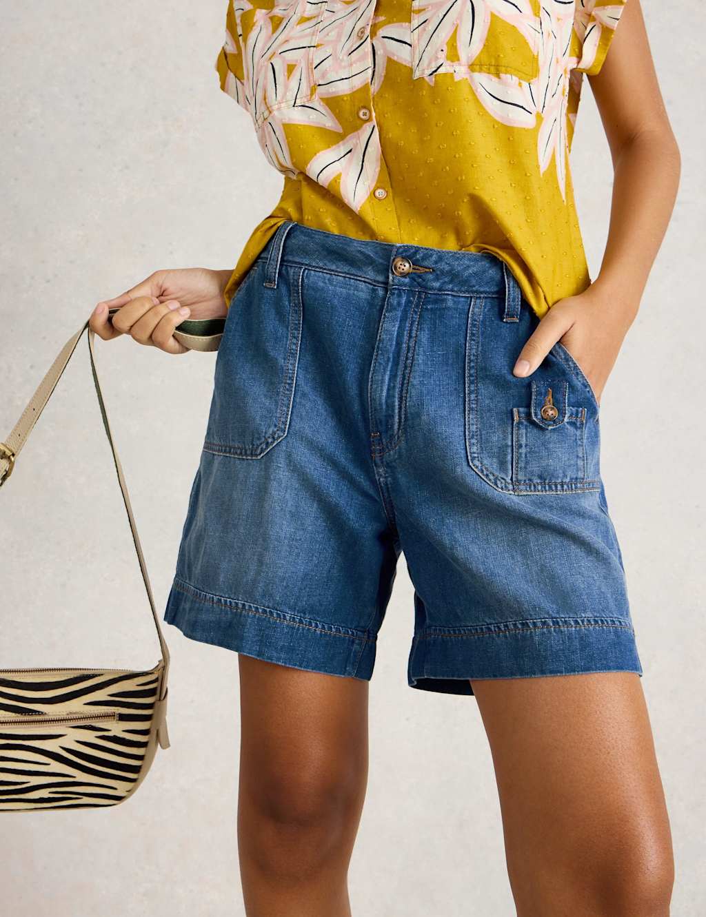 Denim Utility Shorts 3 of 5
