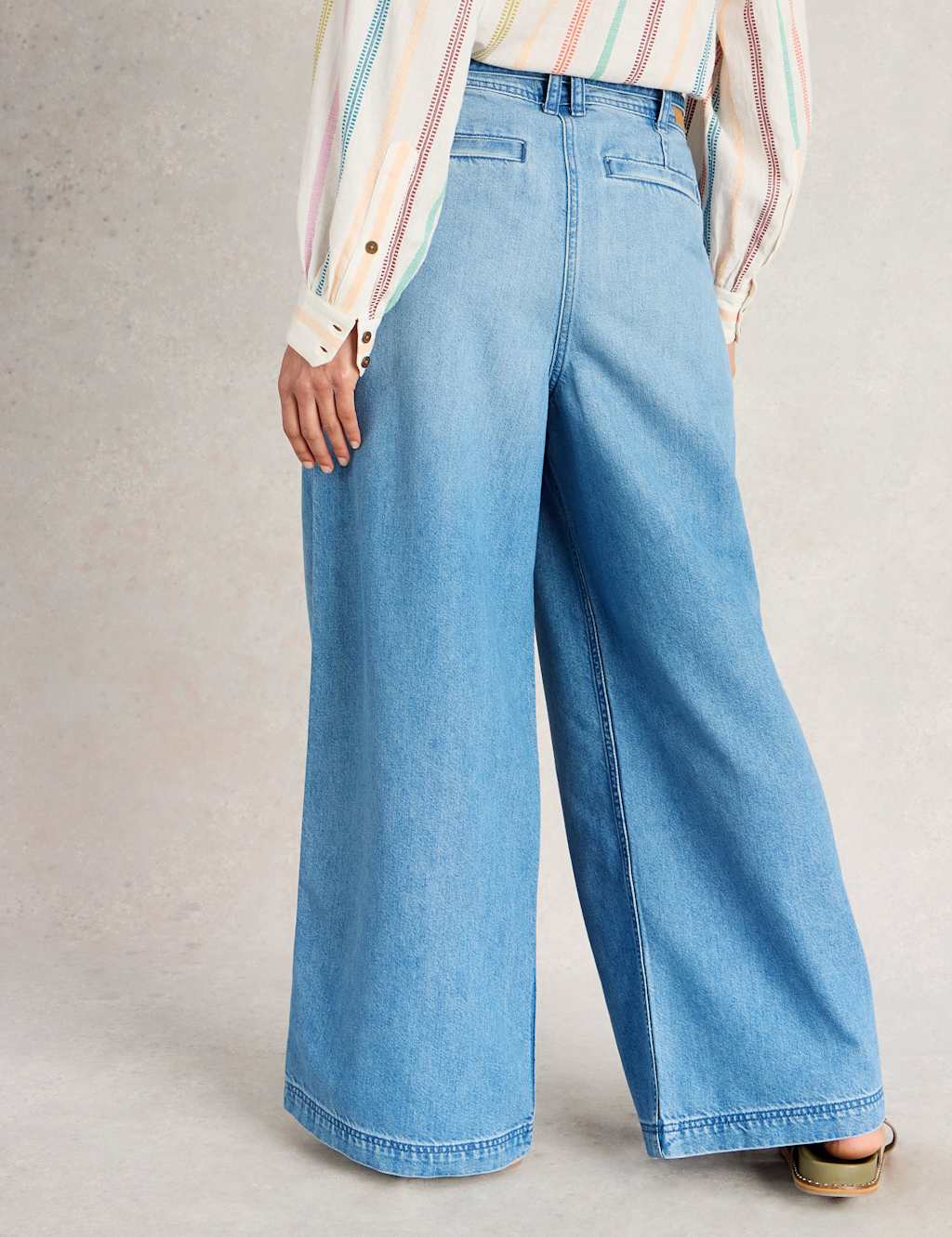 Lyocell Blend Mid Rise Wide Leg Jeans 2 of 4