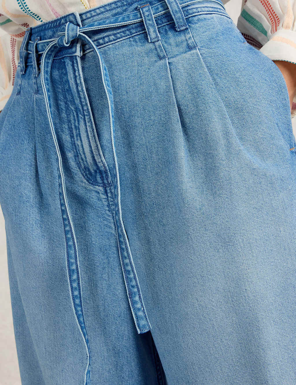 Lyocell Blend Mid Rise Wide Leg Jeans 3 of 4