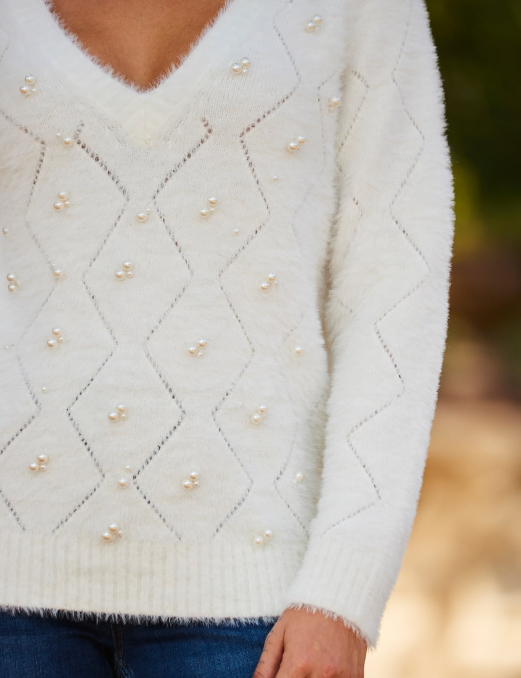Pointelle Pearl Embellished Jumper 4 of 6