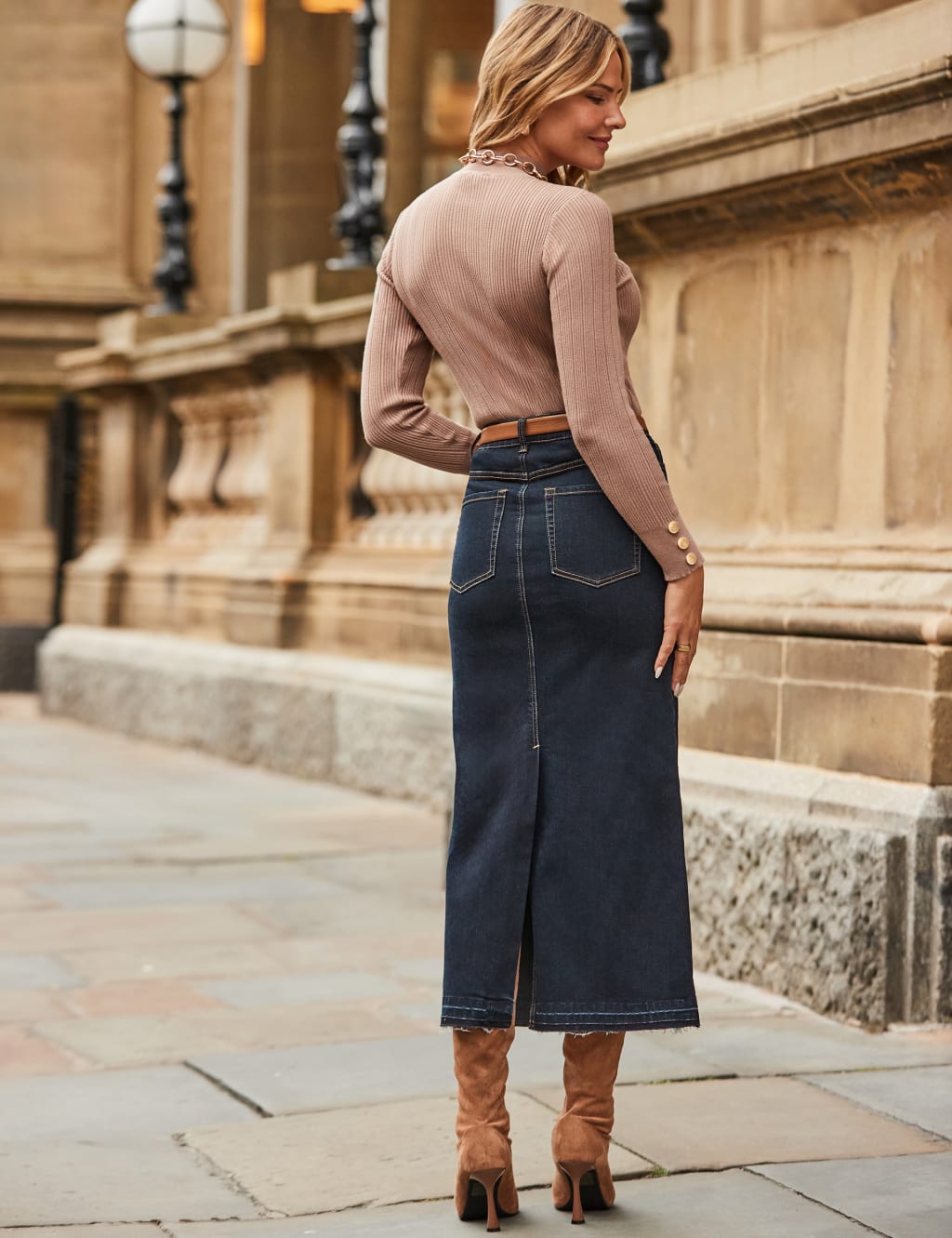Ribbed Button Detail Fitted Jumper 4 of 5