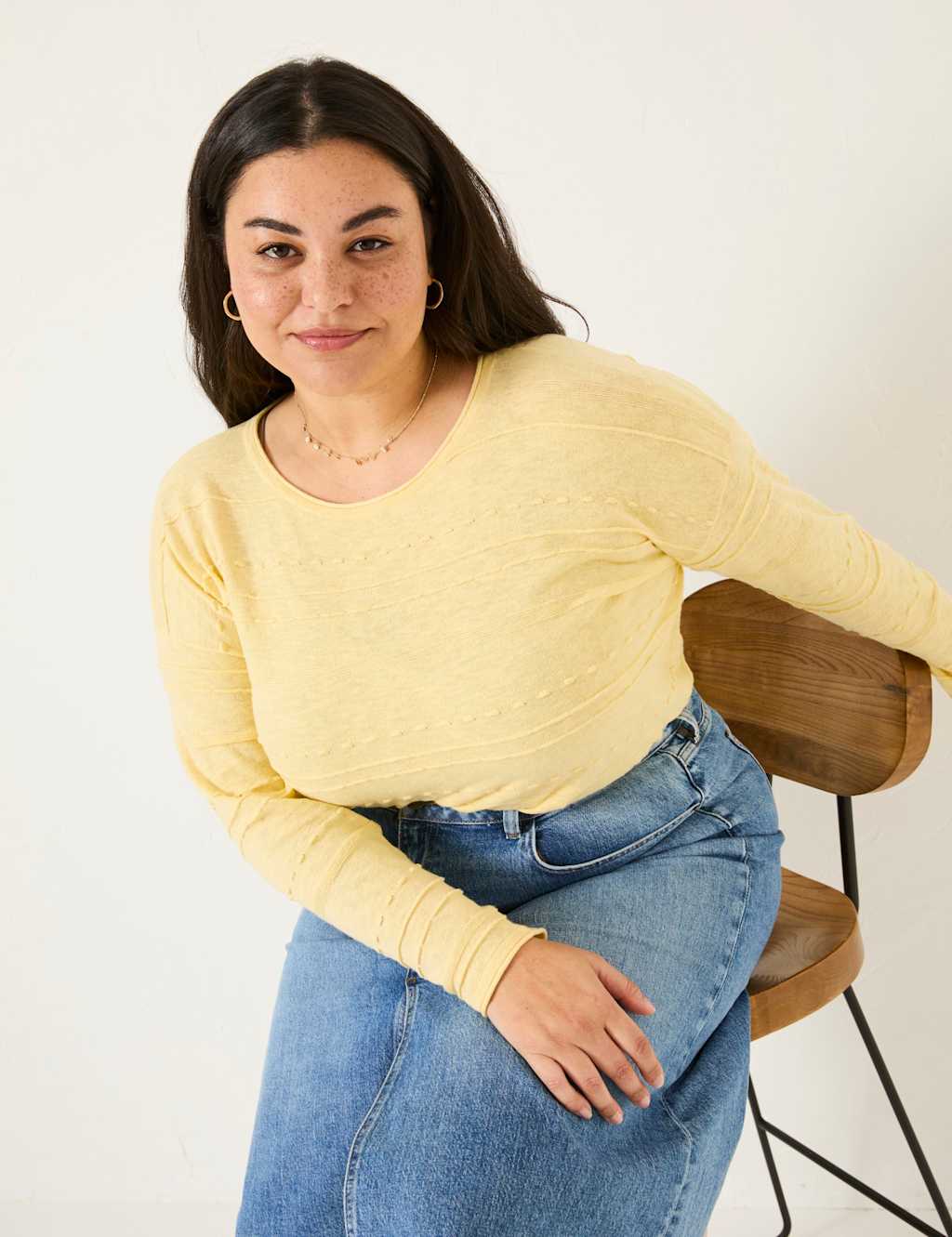 Cotton Rich Jumper with Linen 6 of 8
