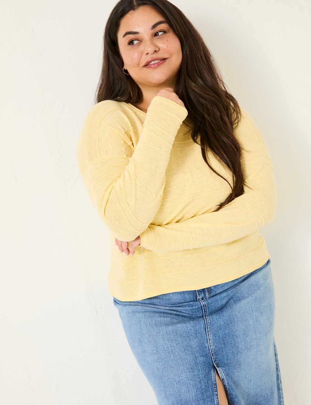 Cotton Rich Jumper with Linen 8 of 8