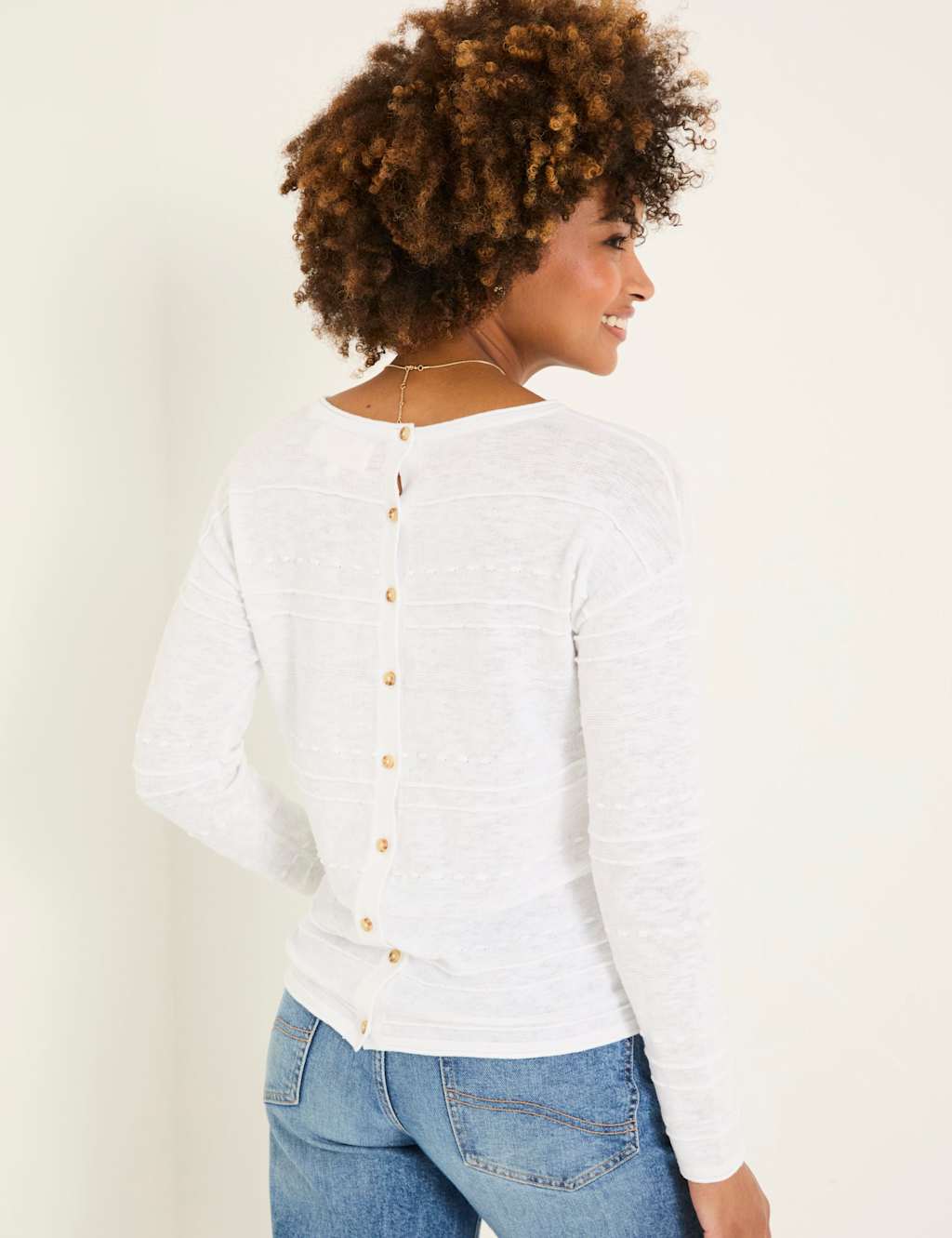 Cotton Rich Jumper with Linen 3 of 9