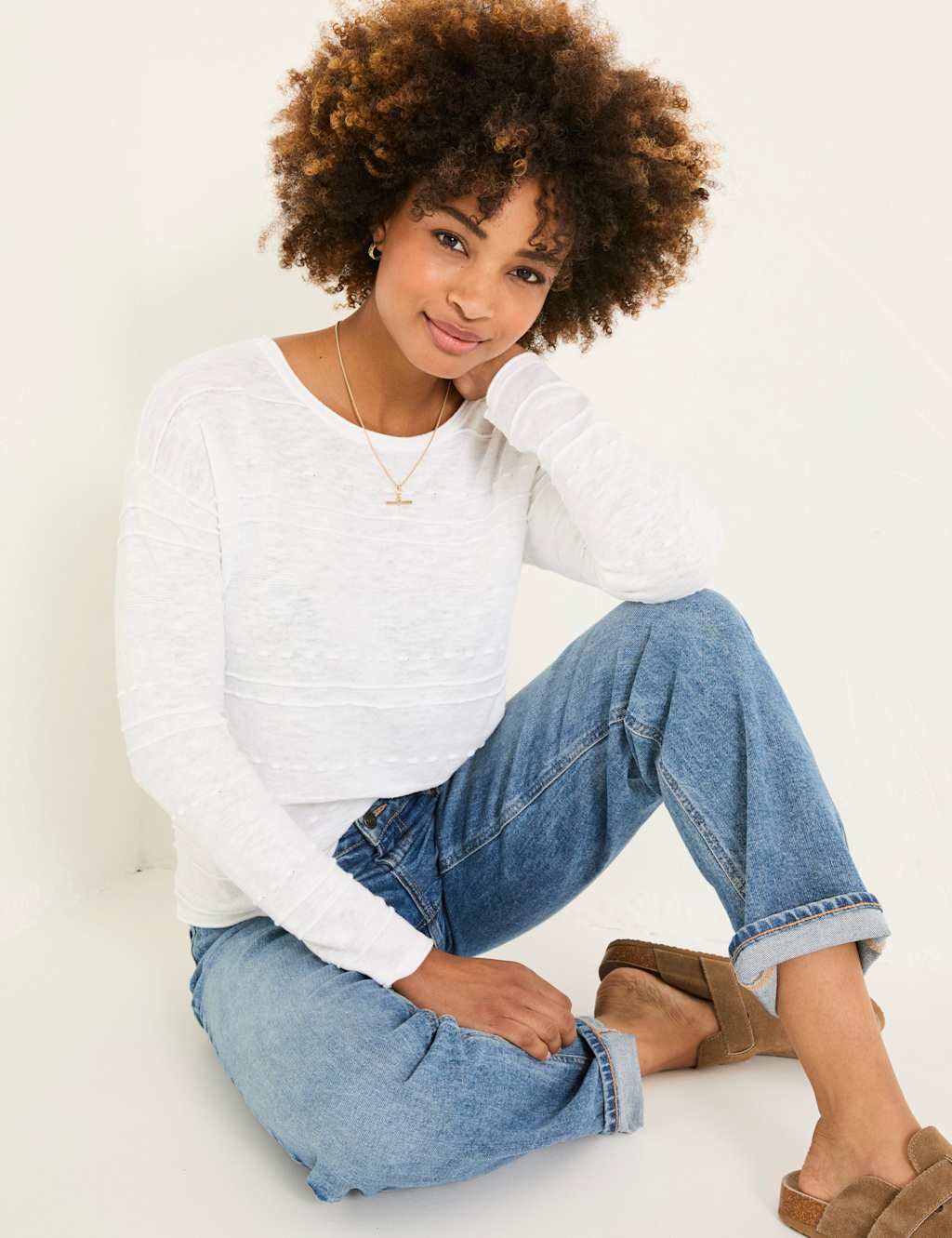 Cotton Rich Jumper with Linen 4 of 9