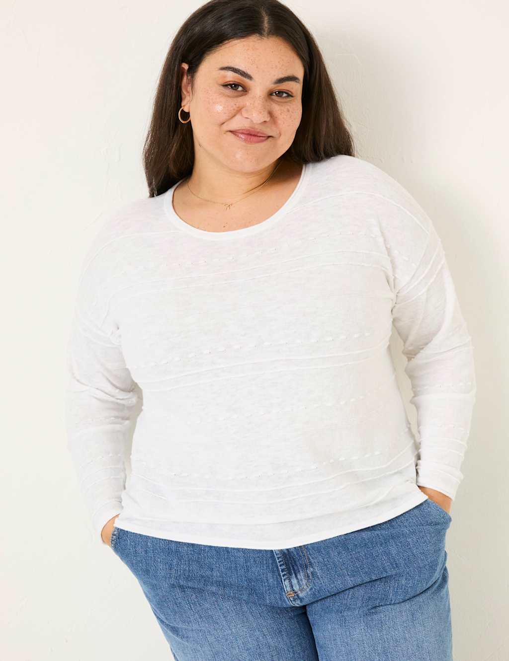 Cotton Rich Jumper with Linen 6 of 9