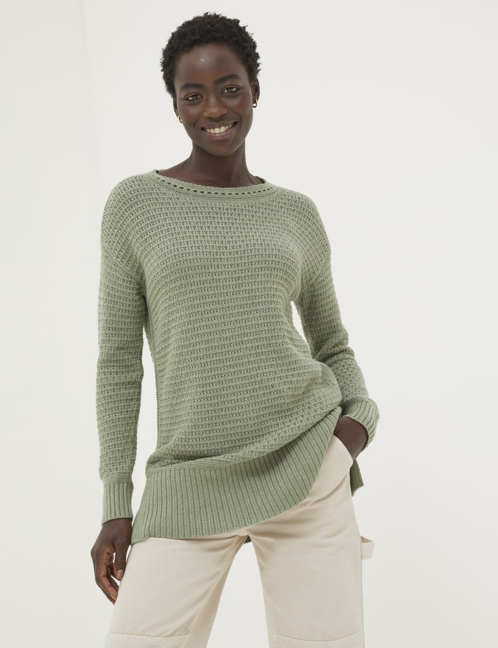 Longline cotton jumper outlet