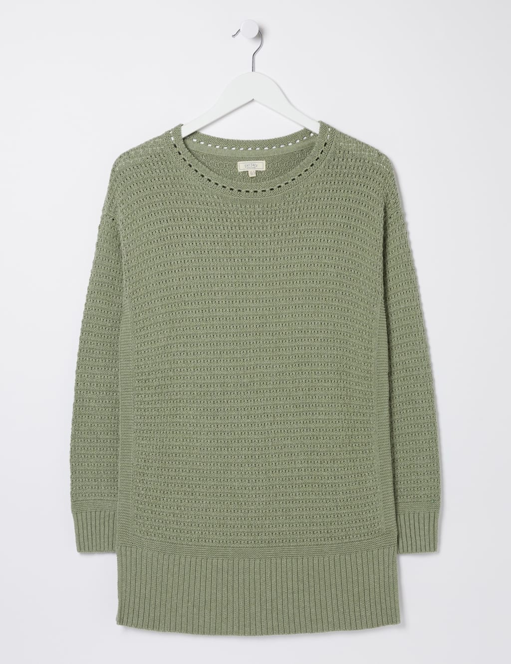 Pure Cotton Textured Split Hem Longline Jumper FatFace M S