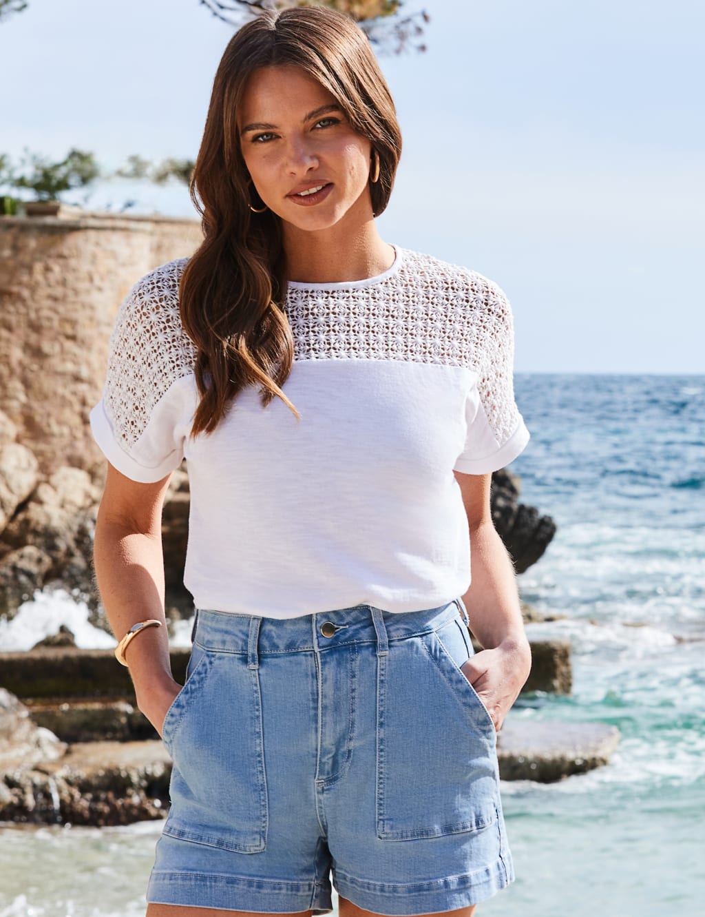 Denim High Waisted Utility Shorts 5 of 6