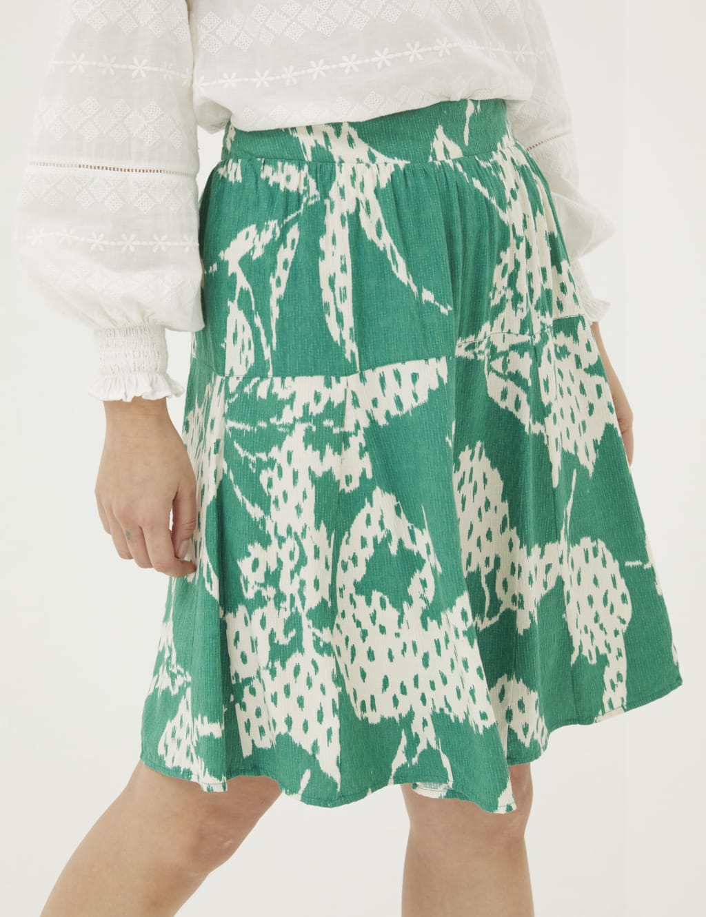 Printed Knee Length Skater Skirt 3 of 5