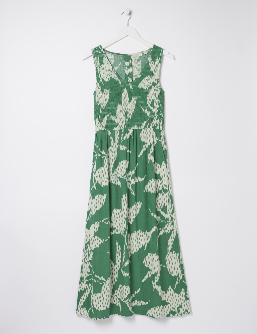 Textured V-Neck Midi Waisted Dress 2 of 4